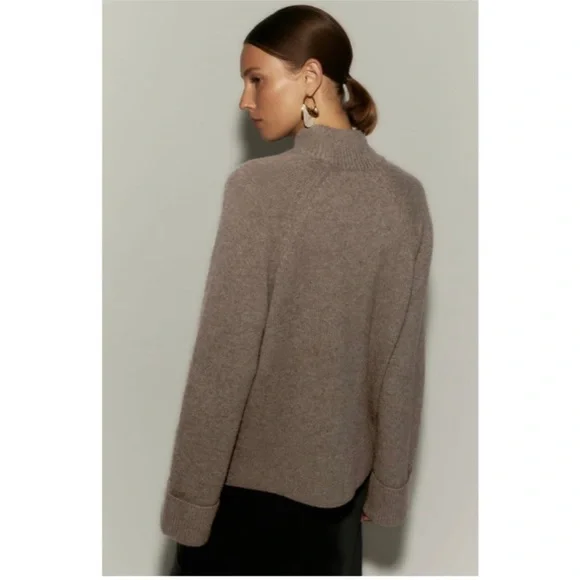 Reformation Garret Oversized Cashmere Turtleneck in Oatmeal - Picture 2 of 4